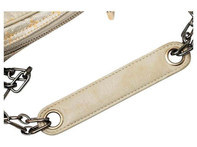 Louis Vuitton Silver Monogram Mini Lin Shine McKenna Argento - vista 6