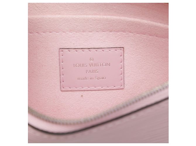 Pouch Louis Vuitton Neverfull in pelle Epi rosa - vista 5