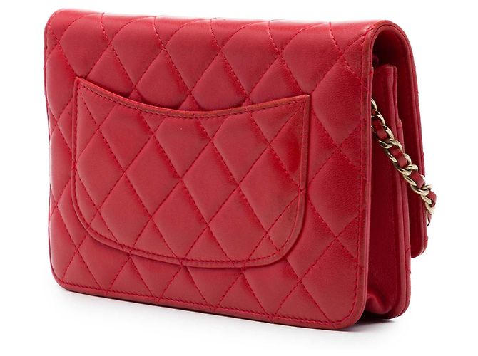 Portafoglio Chanel Red CC Quilted Lambskin Wallet on Chain Rosso - vista 2