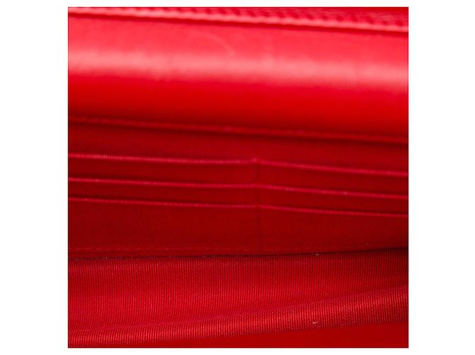 Portafoglio Chanel Red CC Quilted Lambskin Wallet on Chain Rosso - vista 4