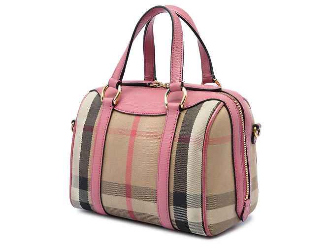 Borsa Bowling Alchester Burberry Beige Small House Check Canvas - vista 2