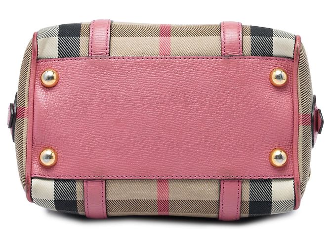 Borsa Bowling Alchester Burberry Beige Small House Check Canvas - vista 3