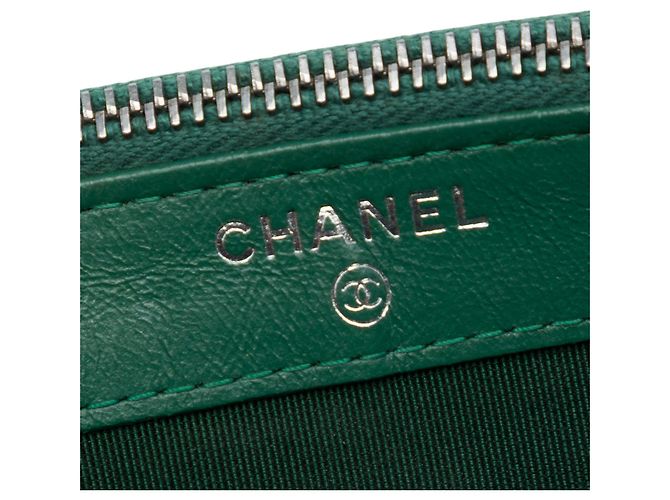 Clutch Gabrielle Double Zip con Catena in Vitello Invecchiato Verde Chanel Verde scuro - vista 5