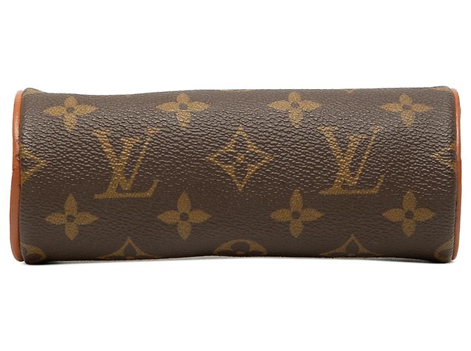 Louis Vuitton Brown Monogram Papillon Pochette Marrone - vista 3
