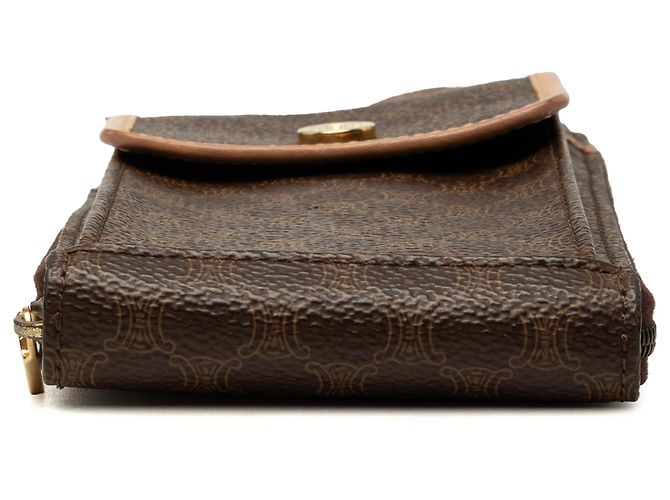 Céline Cartera Celine Brown Macadam de lona revestida con correa Castaño - vista 3