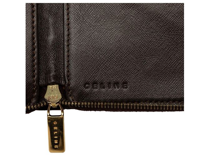 Céline Cartera Celine Brown Macadam de lona revestida con correa Castaño - vista 5