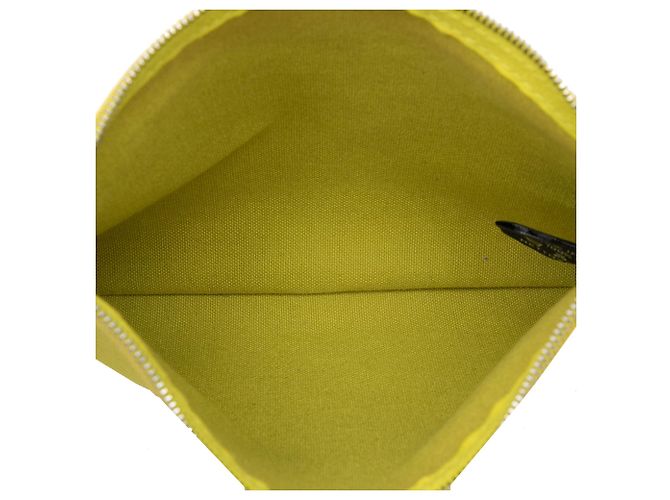 Pouch con zip Hermès Green Toile Bora Bora PM D'oro Verde - vista 4
