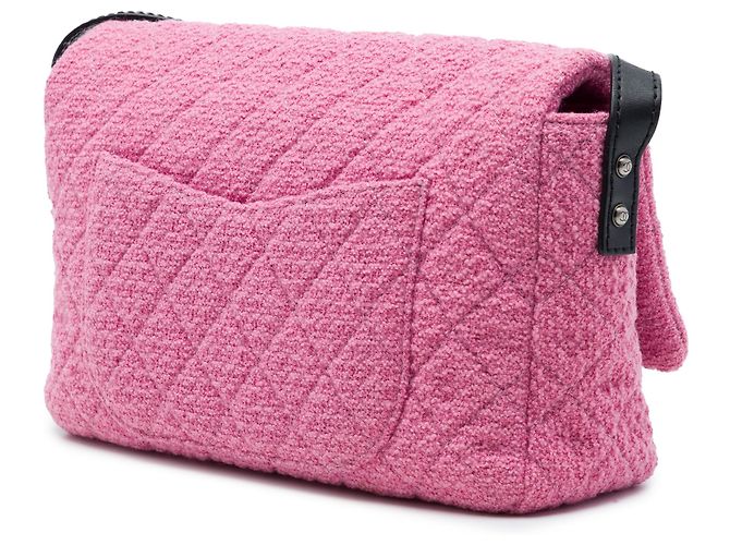 Chanel Pink Jumbo Quilted Tweed Reissue 2.55 Easy Messenger Flap Rosa - vista 2
