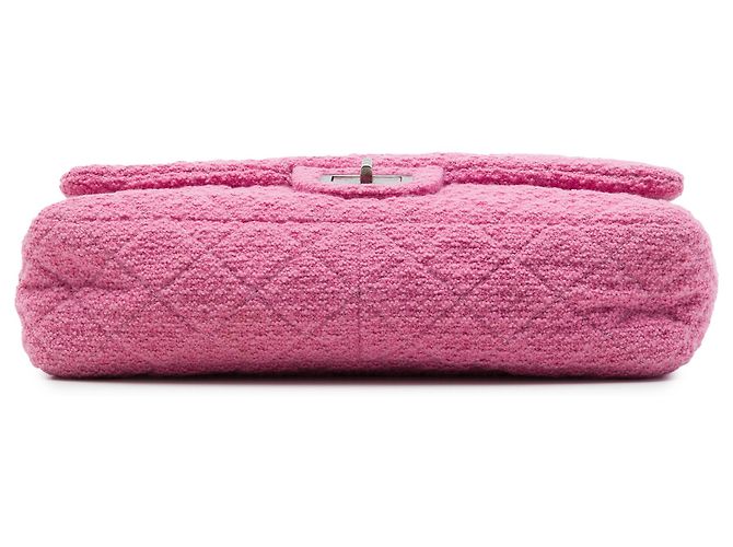 Chanel Pink Jumbo Quilted Tweed Reissue 2.55 Easy Messenger Flap Rosa - vista 3