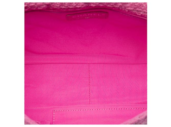 Chanel Pink Jumbo Quilted Tweed Reissue 2.55 Easy Messenger Flap Rosa - vista 4