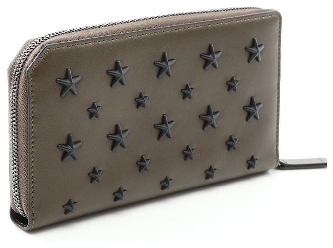 Jimmy Choo Carnaby Star Studded Long Wallet Khaki - view 2