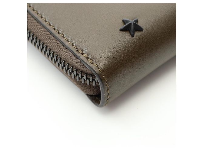 Jimmy Choo Carnaby Star Studded Long Wallet Khaki - view 5