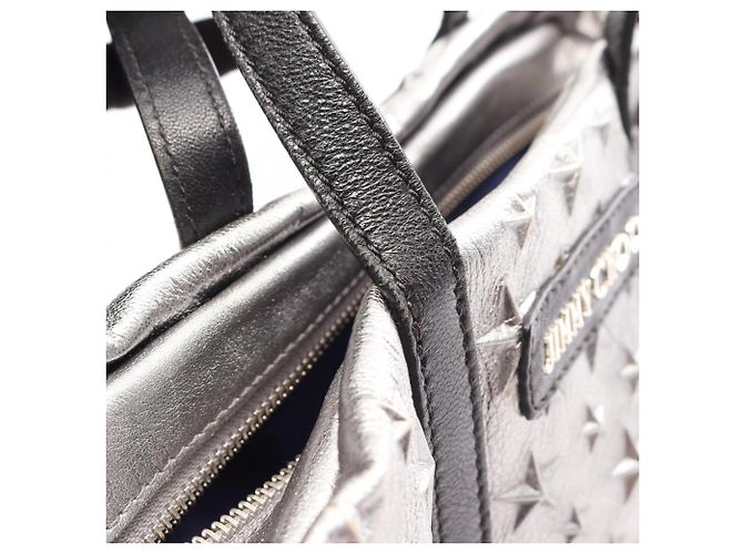 Borsa 2-way Jimmy Choo MINISARA con borchie a stella Nero Argento - vista 5