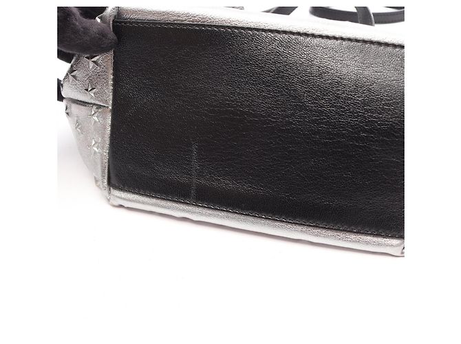 Borsa 2-way Jimmy Choo MINISARA con borchie a stella Nero Argento - vista 6