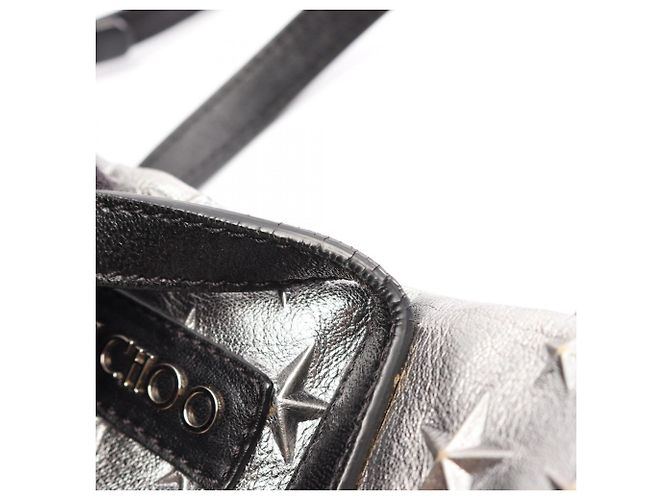 Borsa 2-way Jimmy Choo MINISARA con borchie a stella Nero Argento - vista 7