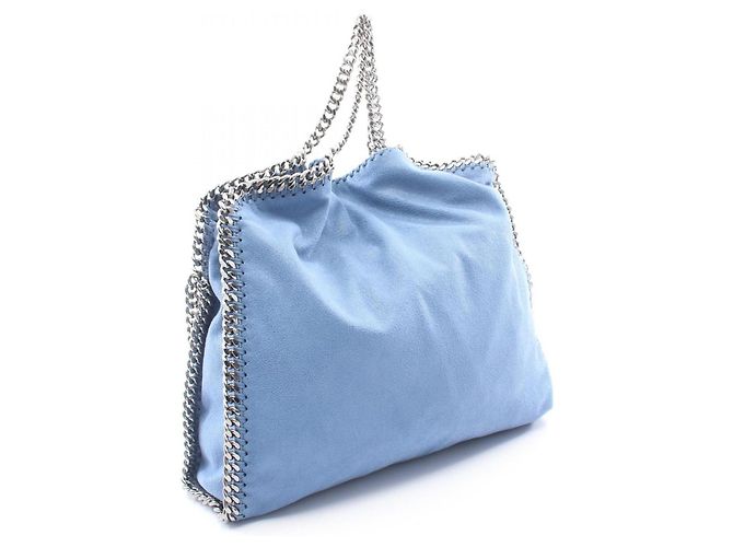 Stella Mc Cartney Stella McCartney Falabella Shaggy Deer Fold Over Shoulder Bag Blu - vista 2