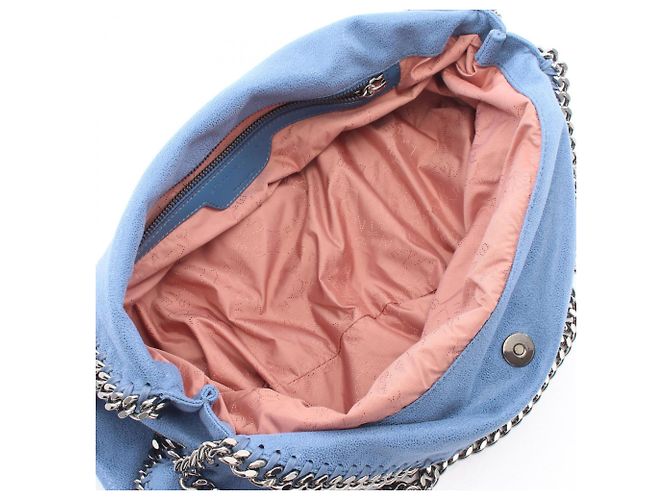 Stella Mc Cartney Stella McCartney Falabella Shaggy Deer Fold Over Shoulder Bag Blu - vista 3