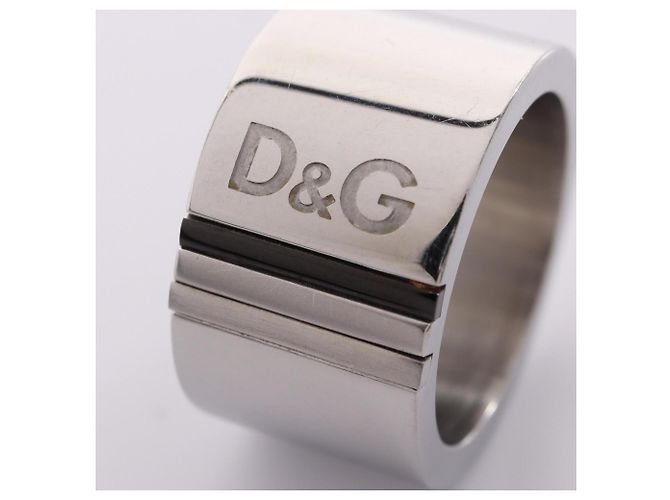 Dolce & Gabbana D&G Logo Ring Schwarz Silber - Ansicht 7