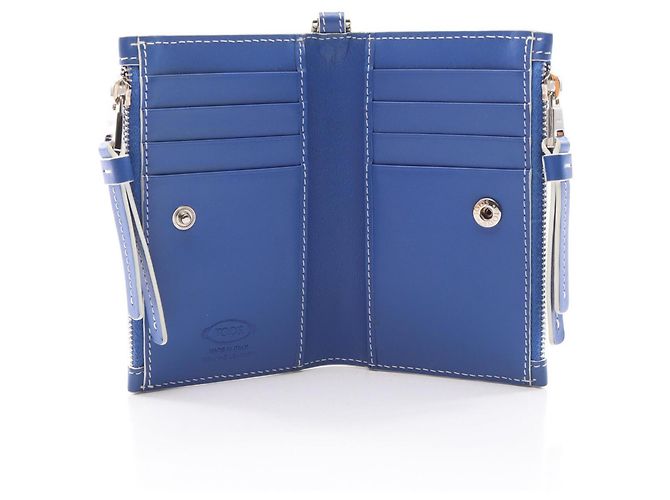 Cartera de cuero bi-fold con león grabado Tod's Azul - vista 3