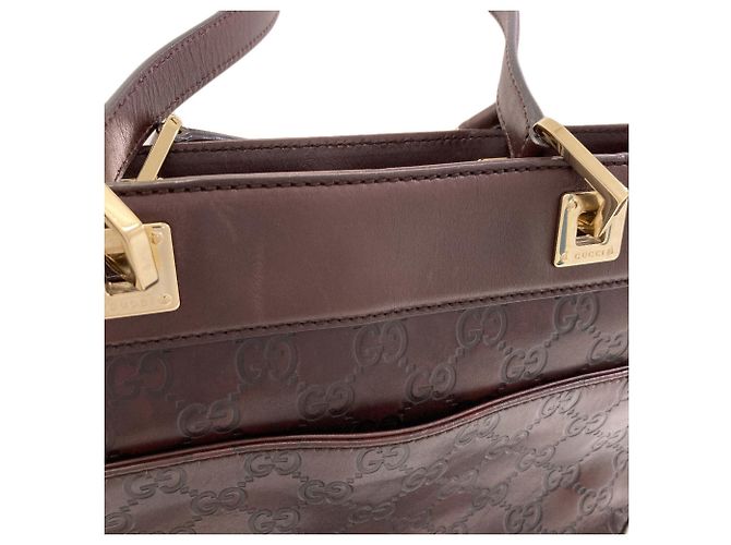 Borsa Gucci 145994 GG Signature Shima Horsebit Marrone - vista 10