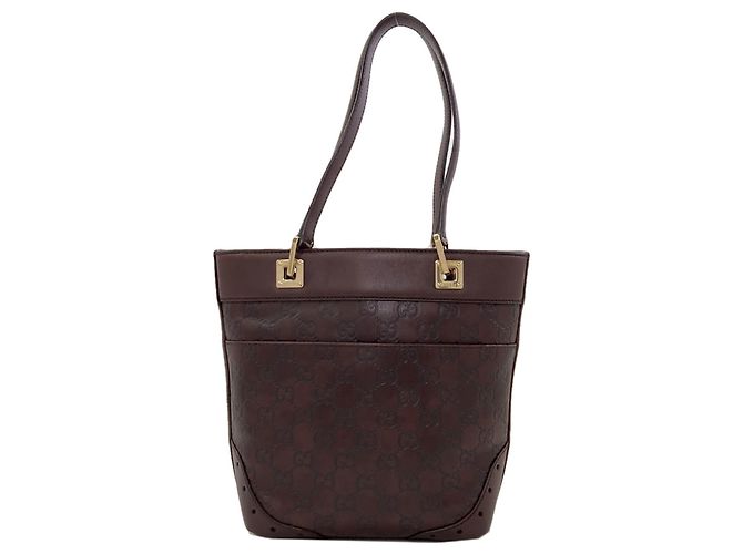 Borsa Gucci 145994 GG Signature Shima Horsebit Marrone - vista 2