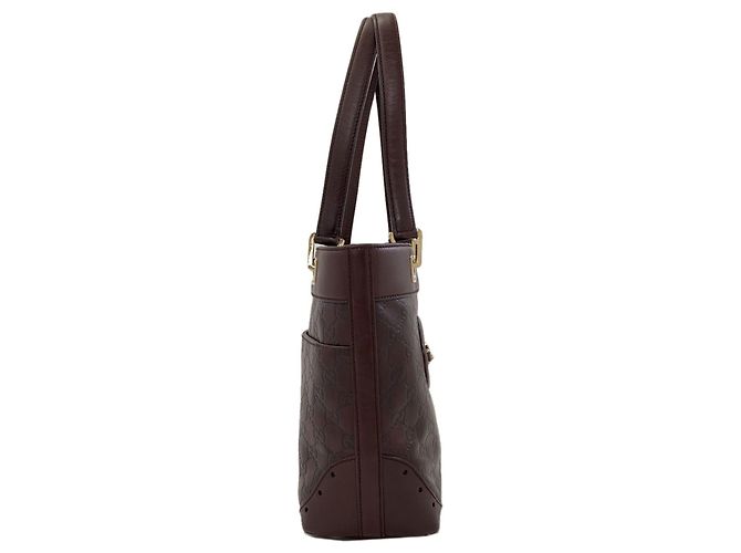 Borsa Gucci 145994 GG Signature Shima Horsebit Marrone - vista 3