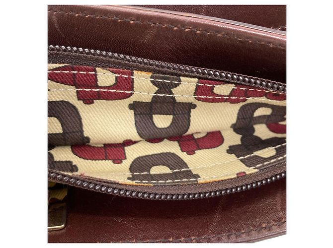 Borsa Gucci 145994 GG Signature Shima Horsebit Marrone - vista 7