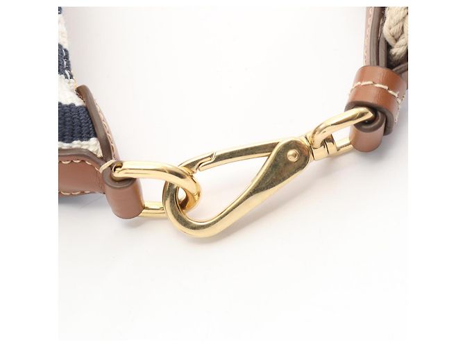 Borsa a mano Miu Miu 'Cannette' a righe Marrone Bianco Blu navy - vista 7