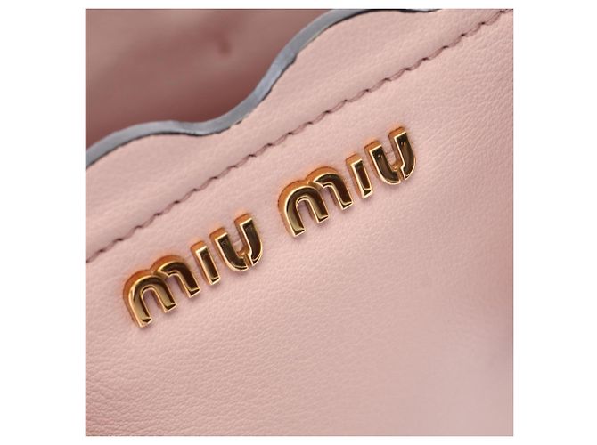 Saco Tote Miu Miu em couro rosa - vista 4