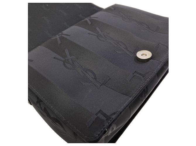 Borsa a tracolla Yves Saint Laurent Logo Stripe Nero - vista 8