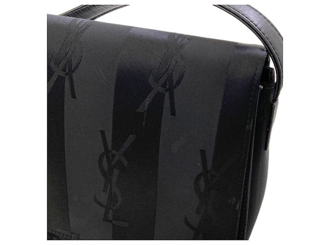 Borsa a tracolla Yves Saint Laurent Logo Stripe Nero - vista 9
