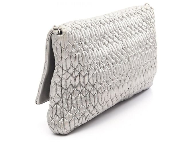 Borsa a tracolla 2-Way Miu Miu Matelassé Argento - vista 2