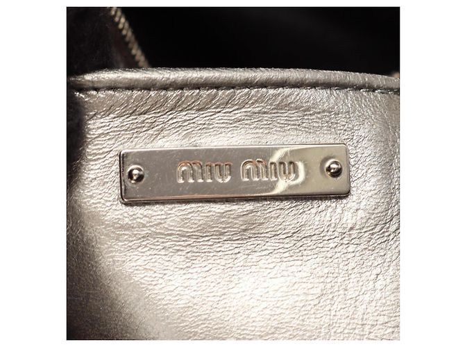 Borsa a tracolla 2-Way Miu Miu Matelassé Argento - vista 4
