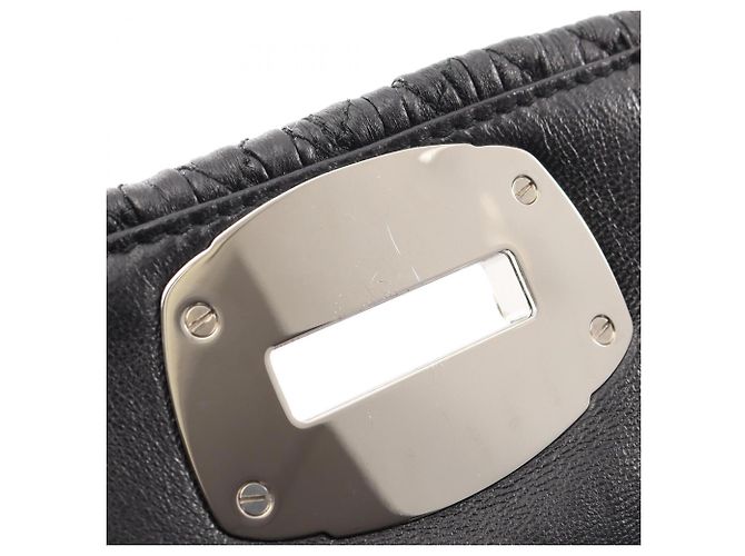 Borsa a tracolla Miu Miu Matelassé in nappa e cristalli Nero - vista 6