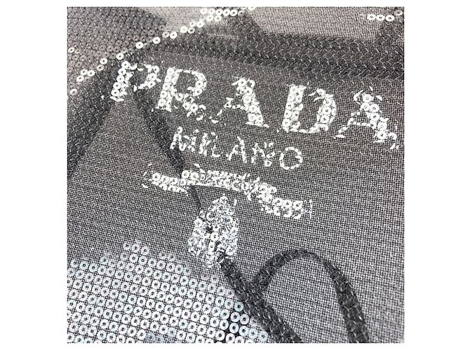 Borsa a mano Prada nera con paillettes Nero - vista 7