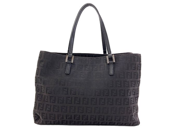 Borsa a mano Fendi Zucchino Canvas Nero - vista 2