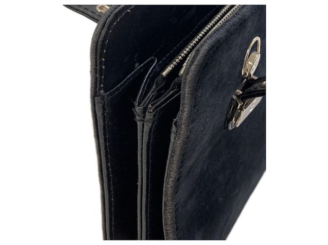 Fendi Logo Handbag in Suede Black - view 11
