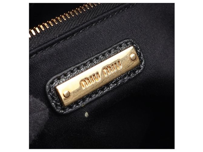 Borsa a tracolla Miu Miu in pelle Madras Nero - vista 4