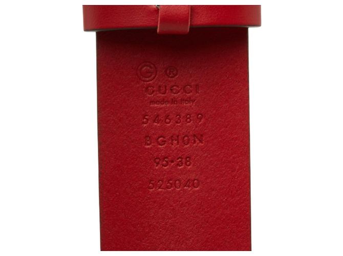 Cintura in pelle Gucci Interlocking G Rosso - vista 5