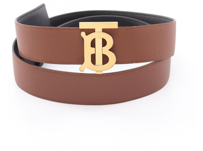 Cinturón de piel reversible Burberry TB para mujer Castaño Negro - vista 5