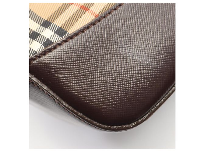 Borsa Tote Burberry Haymarket Check Marrone Multicolore Beige - vista 5