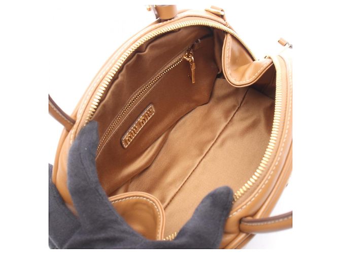 Bolsa de mão 2-Way em couro marrom Miu Miu - vista 3