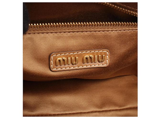 Bolsa de mão 2-Way em couro marrom Miu Miu - vista 4