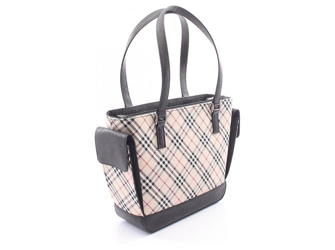 Borsa Tote Burberry Nova Check Nero Multicolore Beige - vista 2