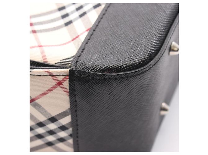 Borsa Tote Burberry Nova Check Nero Multicolore Beige - vista 5
