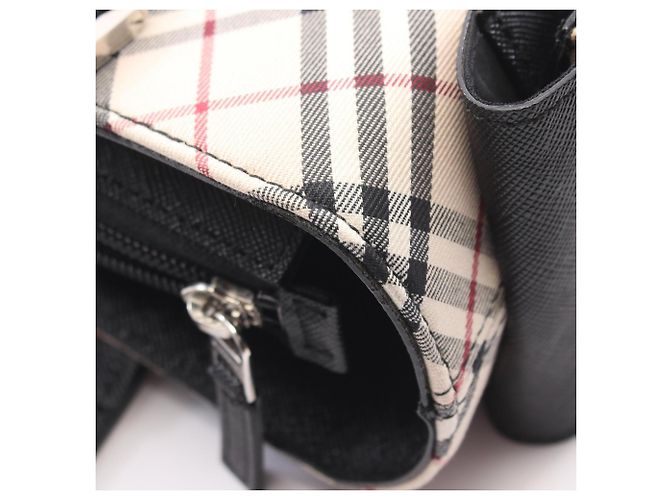 Borsa Tote Burberry Nova Check Nero Multicolore Beige - vista 7