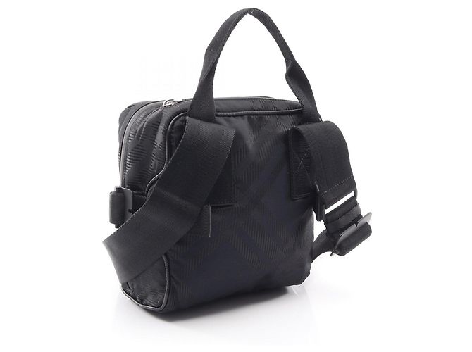 Borsa a tracolla Burberry Check Jacquard Nero - vista 2