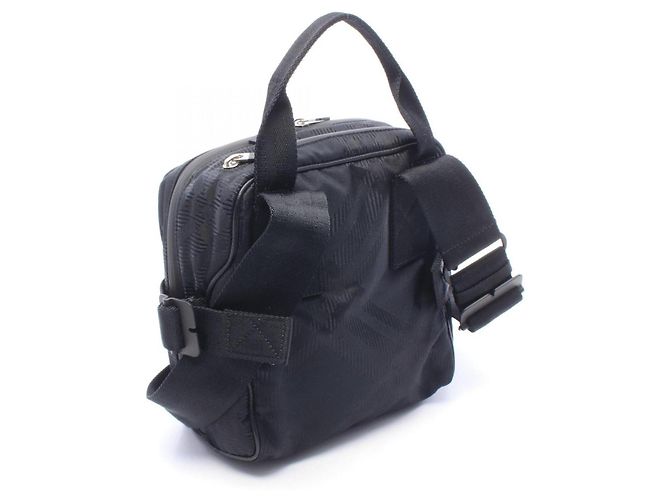 Borsa a tracolla Burberry Check Jacquard Nero - vista 2