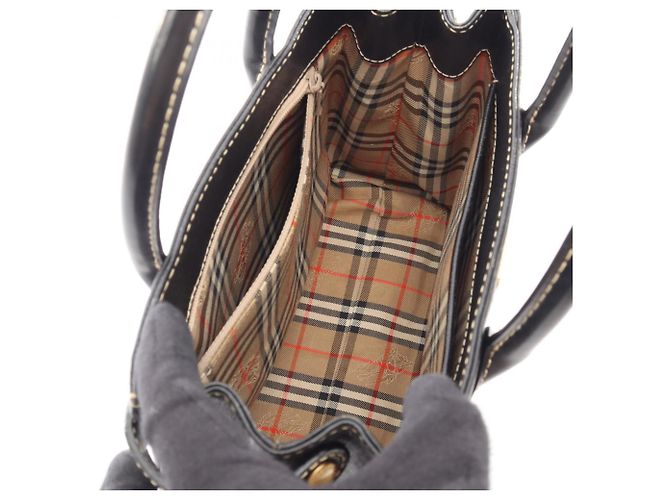 Borsa a mano Burberry in pelle nera Nero - vista 3