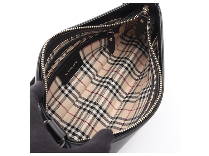 Borsa a tracolla Burberry in pelle nera Nero - vista 3